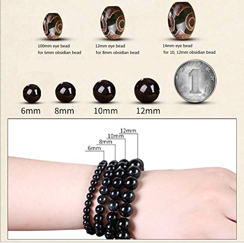Deykhang Feng Shui Obsidiana 108 Mala Cuentas de Piedra Pulsera Grano de la Piedra del Tercer Ojo del Tigre del Ojo Pulsera para la meditación relajación de la Yoga budistas,For Women Deykhang Feng Shui Obsidiana 108 Mala Cuentas de Piedra Pulsera Grano de la Piedra del Tercer Ojo del Tigre del Ojo Pulsera para la meditación relajación de la Yoga budistas,For Women