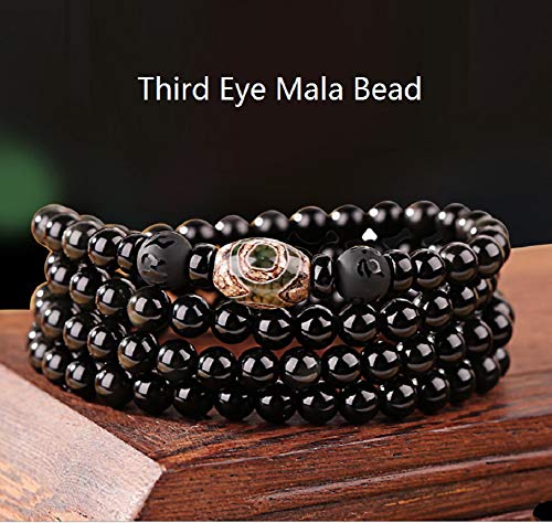 Deykhang Feng Shui Obsidiana 108 Mala Cuentas de Piedra Pulsera Grano de la Piedra del Tercer Ojo del Tigre del Ojo Pulsera para la meditación relajación de la Yoga budistas,For Women Deykhang Feng Shui Obsidiana 108 Mala Cuentas de Piedra Pulsera Grano de la Piedra del Tercer Ojo del Tigre del Ojo Pulsera para la meditación relajación de la Yoga budistas,For Women