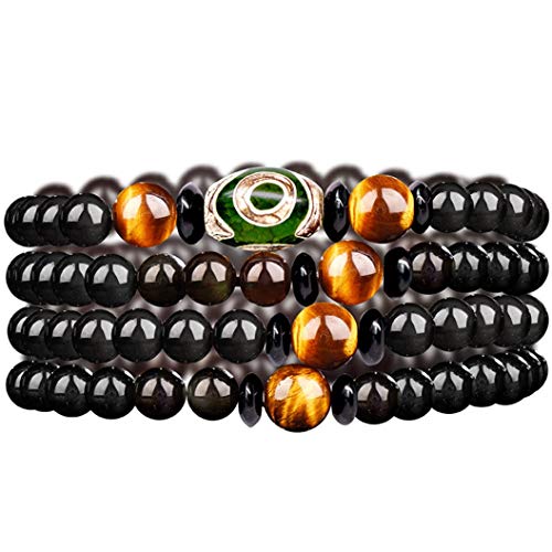 Deykhang Feng Shui Obsidiana 108 Mala Cuentas de Piedra Pulsera Grano de la Piedra del Tercer Ojo del Tigre del Ojo Pulsera para la meditación relajación de la Yoga budistas,For Women Deykhang Feng Shui Obsidiana 108 Mala Cuentas de Piedra Pulsera Grano de la Piedra del Tercer Ojo del Tigre del Ojo Pulsera para la meditación relajación de la Yoga budistas,For Women
