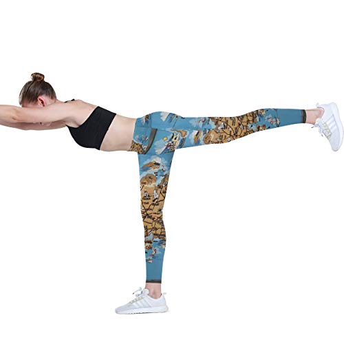 DEZIRO Pantalones de yoga de cintura alta Lanzarote, pantalones de yoga con control de barriga, 4 maneras de estiramiento, entrenamiento, correr, yoga, leggings, Mujer, color 1, tamaño extra-small