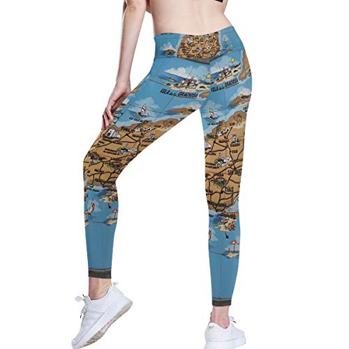 DEZIRO Pantalones de yoga de cintura alta Lanzarote, pantalones de yoga con control de barriga, 4 maneras de estiramiento, entrenamiento, correr, yoga, leggings, Mujer, color 1, tamaño medium