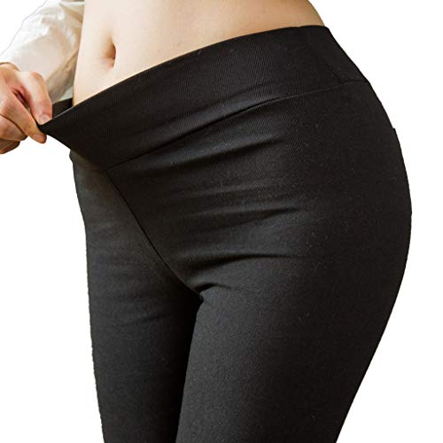 DFDLNL Pantalones Hippie Leggings de Talla Grande Pantalones de lápiz sólido Denim Skinny Professional Running Fitness Gym Leggings Deportivos Pantalón Ajustado L Negro