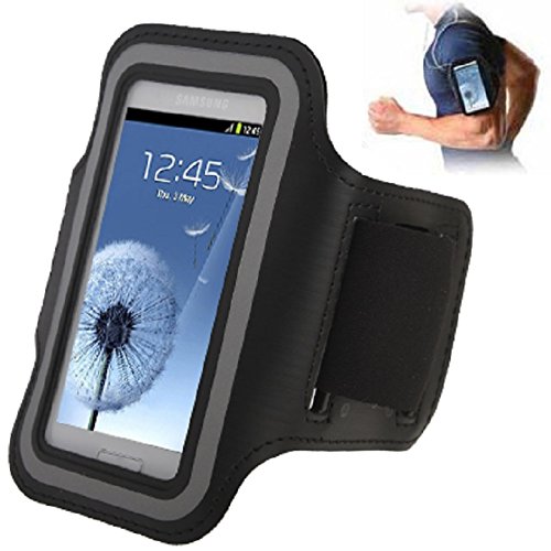 DFV mobile - Funda Brazalete Profesional de Neopreno Premium para Brazo Deporte Correr y Gimnasio para PARLA MINU P123 - Negra