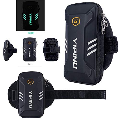 DFV mobile - Funda Brazalete Reflectante Impermeable con 2 Compartimentos Deporte Correr Andar Ciclismo Gimnasio para General Mobile DST Sense - Negra