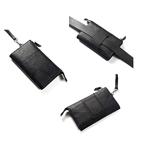 DFV mobile - Genuine Leather Case Handbag for UMI C1 - Black
