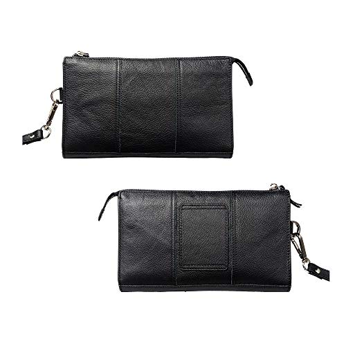 DFV mobile - Genuine Leather Case Handbag for UMI C1 - Black