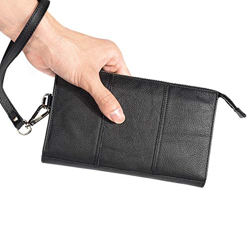 DFV mobile - Genuine Leather Case Handbag for UMI C1 - Black