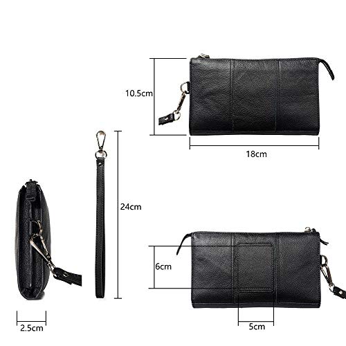 DFV mobile - Genuine Leather Case Handbag for UMI C1 - Black