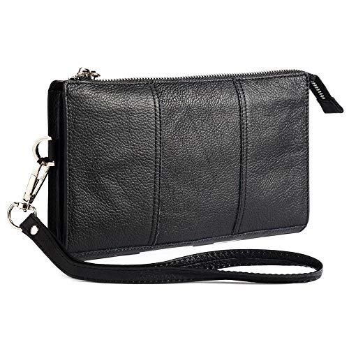 DFV mobile - Genuine Leather Case Handbag for UMI C1 - Black