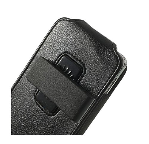 DFV mobile - Magnetic Leather Holster Case Belt Clip Rotary 360º for AIRIS TM-500 5" DC - Black