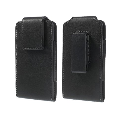 DFV mobile - Magnetic Leather Holster Case Belt Clip Rotary 360º for AIRIS TM-500 5" DC - Black