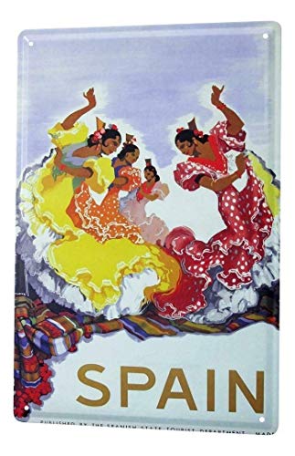 DGBELL Madrid Flamenco Spain Decor Cartel de Chapa Retro Vintage Placa de Hierro Pintura Aviso de Advertencia Cartel Retro Cafe Bar película DGBELL Madrid Flamenco Spain Decor Cartel de Chapa Retro Vintage Placa de Hierro Pintura Aviso de Advertencia Cartel Retro Cafe Bar película