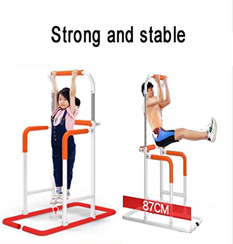 DGHJK Power Tower Dip Station Pull Up Bar, Ajuste de Altura 137-207 cm, Carga máxima 120 kg, para Equipos de Entrenamiento de Fuerza de Gimnasio en casa, Color Blanco