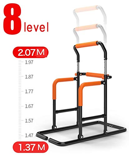 DGHJK Power Tower Dip Station Pull Up Bar, Ajuste de Altura 137-207 cm, Carga máxima 120 kg, para Equipos de Entrenamiento de Fuerza de Gimnasio en casa, Color Blanco