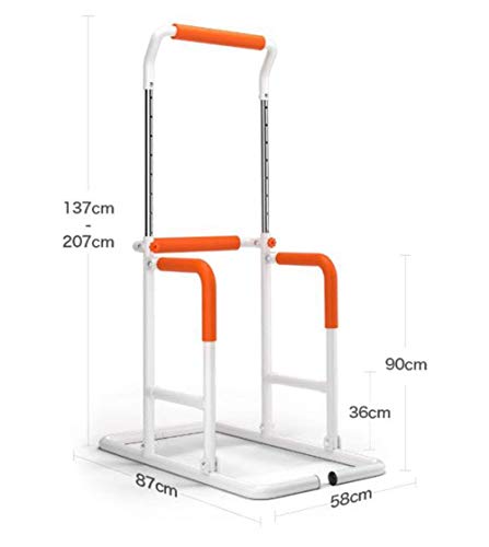 DGHJK Power Tower Dip Station Pull Up Bar, Ajuste de Altura 137-207 cm, Carga máxima 120 kg, para Equipos de Entrenamiento de Fuerza de Gimnasio en casa, Color Blanco