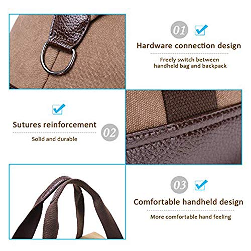 DGSFES Bolso de viaje para hombre Bolso de hombro Bolso de lona de cuero portátil Actividad al aire libre Bolso de trabajo multibolsillo Bolso deportivo de fitness Caqui/Negro/Gris/Marrón-brown