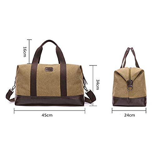 DGSFES Bolso de viaje para hombre Bolso de hombro Bolso de lona de cuero portátil Actividad al aire libre Bolso de trabajo multibolsillo Bolso deportivo de fitness Caqui/Negro/Gris/Marrón-brown DGSFES Bolso de viaje para hombre Bolso de hombro Bolso de lona de cuero portátil Actividad al aire libre Bolso de trabajo multibolsillo Bolso deportivo de fitness Caqui/Negro/Gris/Marrón-brown