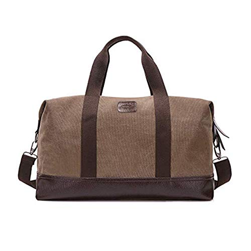 DGSFES Bolso de viaje para hombre Bolso de hombro Bolso de lona de cuero portátil Actividad al aire libre Bolso de trabajo multibolsillo Bolso deportivo de fitness Caqui/Negro/Gris/Marrón-brown DGSFES Bolso de viaje para hombre Bolso de hombro Bolso de lona de cuero portátil Actividad al aire libre Bolso de trabajo multibolsillo Bolso deportivo de fitness Caqui/Negro/Gris/Marrón-brown