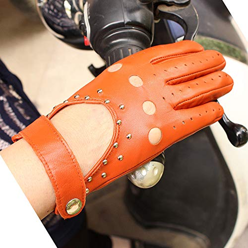 Dgtyui Guantes para Mujer de un Solo Pecho, sección Delgada, Moda, Remache Hueco, Estilo Primavera y Verano, conducción, conducción, Guantes de Conductor - púrpura X 7 1/2