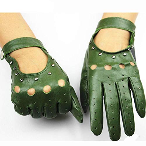 Dgtyui Guantes para Mujer de un Solo Pecho, sección Delgada, Moda, Remache Hueco, Estilo Primavera y Verano, conducción, conducción, Guantes de Conductor - púrpura X 7 1/2