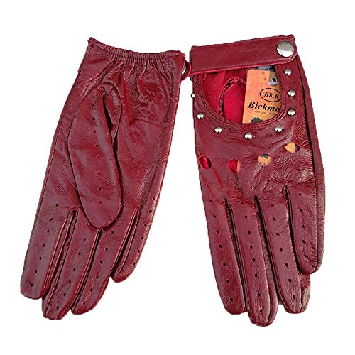 Dgtyui Guantes para Mujer de un Solo Pecho, sección Delgada, Moda, Remache Hueco, Estilo Primavera y Verano, conducción, conducción, Guantes de Conductor - púrpura X 7 1/2