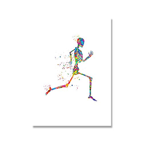DHLHL Esqueleto en Movimiento Silueta Arte impresión Esqueleto anatomía Caminar Correr Bicicleta Cartel médico Arte de la Pared Lienzo Pintura clínica decoración 30x40cm 12x16 Pulgadas sin Marco DHLHL Esqueleto en Movimiento Silueta Arte impresión Esqueleto anatomía Caminar Correr Bicicleta Cartel médico Arte de la Pared Lienzo Pintura clínica decoración 30x40cm 12x16 Pulgadas sin Marco