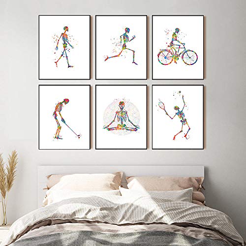 DHLHL Esqueleto en Movimiento Silueta Arte impresión Esqueleto anatomía Caminar Correr Bicicleta Cartel médico Arte de la Pared Lienzo Pintura clínica decoración 30x40cm 12x16 Pulgadas sin Marco DHLHL Esqueleto en Movimiento Silueta Arte impresión Esqueleto anatomía Caminar Correr Bicicleta Cartel médico Arte de la Pared Lienzo Pintura clínica decoración 30x40cm 12x16 Pulgadas sin Marco