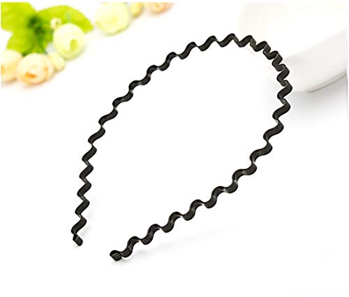 Diadema de metal ondulado, Banda para el pelo de metal unisex, Multiestilo Diademas de Metal, Cabello metal aro negro Diadema de metal ondulado, Banda para el pelo de metal unisex, Multiestilo Diademas de Metal, Cabello metal aro negro