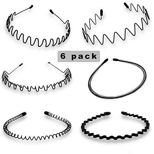 Diadema de metal ondulado, Banda para el pelo de metal unisex, Multiestilo Diademas de Metal, Cabello metal aro negro Diadema de metal ondulado, Banda para el pelo de metal unisex, Multiestilo Diademas de Metal, Cabello metal aro negro