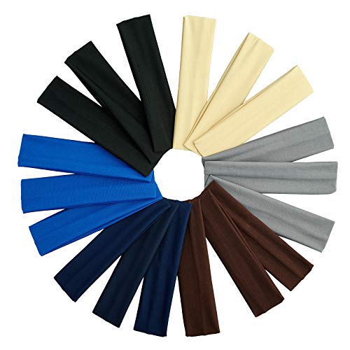 Diadema deportiva de 18 piezas, diadema de algodón y yoga para deportes coloridos, diadema elástica Alice Band para niñas Diadema deportiva de 18 piezas, diadema de algodón y yoga para deportes coloridos, diadema elástica Alice Band para niñas