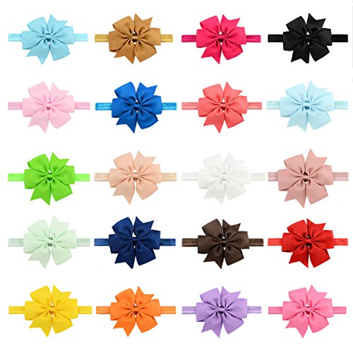 Diademas Bebe Niña, Paquete de 20 Diademas Elásticas con Arcos de Pelo de 4.3" Diseño de Regalo Surtido de Colores para Recién Nacido Diademas Bebe Niña, Paquete de 20 Diademas Elásticas con Arcos de Pelo de 4.3" Diseño de Regalo Surtido de Colores para Recién Nacido