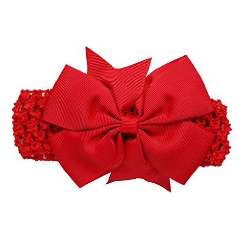 Diademas Bebe Niña,SHOBDW Elásticas Cintas Para El Pelo Para Niñas Accesorios Para El Cabello Bebé Turbante Bowknot Envolturas Para La Cabeza Cintas para el pelo Bebe Niña Recien Nacida,Rojo