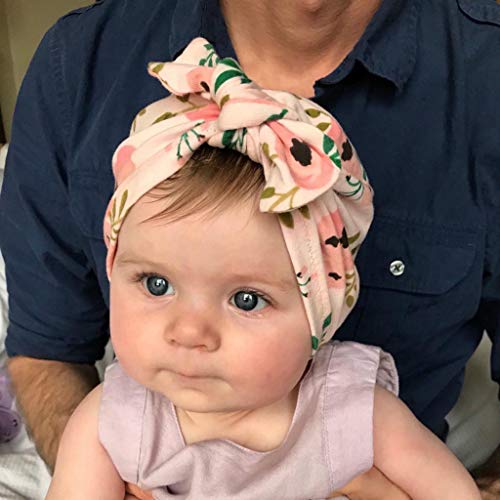 Diademas Bebe Niña,SHOBDW Elásticas Cintas Sombreros Para El Sol Casquillo De Los Arcos Floral Nudo Turbante Envolturas Para La Cabeza Cintas para el pelo Bebe Niña Recien Nacida,Rosado