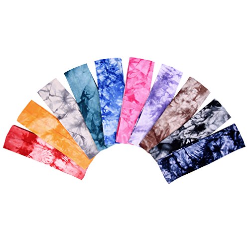 Diademas de Atar-Teñir Diadema Elástica de Algodón Cinta Elástica de Yoga para Adolescentes Chicas Mujeres Adultos, Colores Variados, 10 Piezas Diademas de Atar-Teñir Diadema Elástica de Algodón Cinta Elástica de Yoga para Adolescentes Chicas Mujeres Adultos, Colores Variados, 10 Piezas