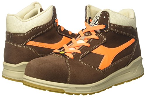 Diadora - D-jump Hi S3 Esd, zapatos de trabajo Unisex adulto, Marrón (Marrone Caffe/arancio Flame), 46 EU