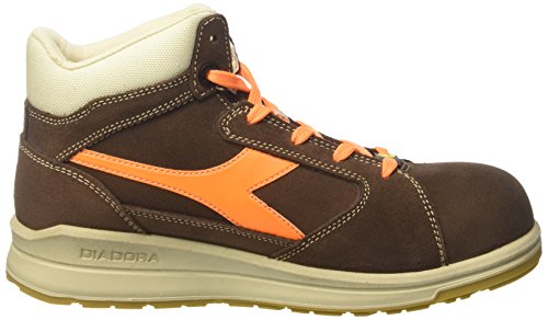 Diadora - D-jump Hi S3 Esd, zapatos de trabajo Unisex adulto, Marrón (Marrone Caffe/arancio Flame), 46 EU