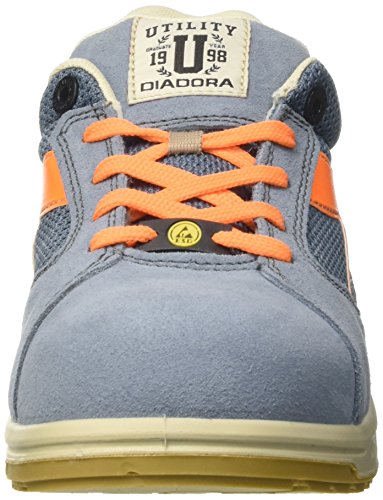 Diadora - D-jump Low S1p Esd, zapatos de trabajo Unisex adulto, Azul (Blu Denim Sbiadito/arancio Flame), 38 EU