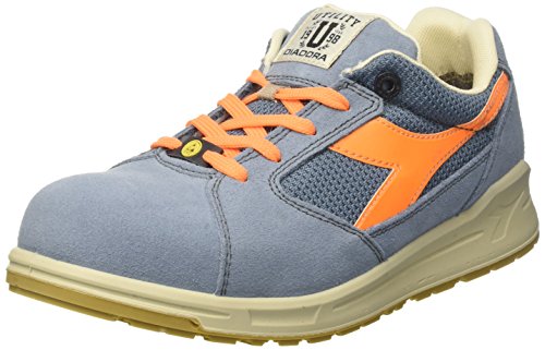 Diadora - D-jump Low S1p Esd, zapatos de trabajo Unisex adulto, Azul (Blu Denim Sbiadito/arancio Flame), 38 EU