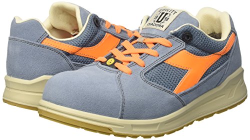 Diadora - D-jump Low S1p Esd, zapatos de trabajo Unisex adulto, Azul (Blu Denim Sbiadito/arancio Flame), 38 EU