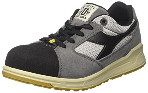 Diadora - D-Jump Low Text Pro S1p ESD, Zapatos de Trabajo Unisex Adulto, Gris (Grigio Acciaio/Nero Antracite), 42 EU