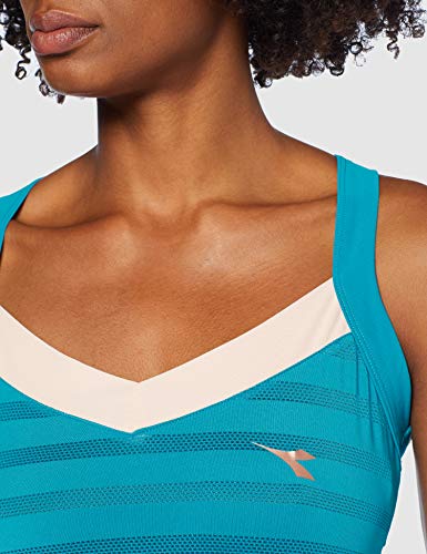 Diadora Spa L. Tank Clay Camiseta/Top de Tenis, Mujer, Azul, S