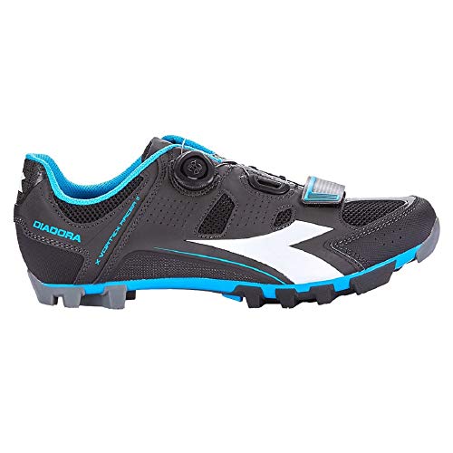 Diadora X Vortex Racer II, Zapatillas de Ciclismo de montaña. Unisex Adulto, Multicolor Black White Blue Fluo 5193, 43 EU