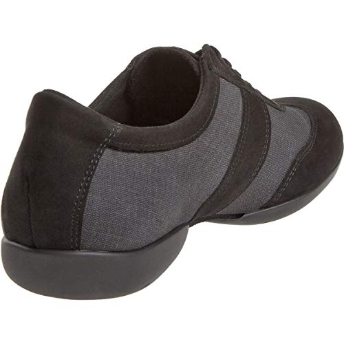 Diamant Mens Dance Sneakers 123-325-563 - Ante/lona negro - suela dividida - confort (ancho) - Made in Germany, negro (Negro), 40 EU