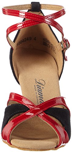 Diamant141-058-400 - Zapatillas de Baila Moderno y Jazz Mujer, Mehrfarbig (Negro/Rojo), 42 2/3