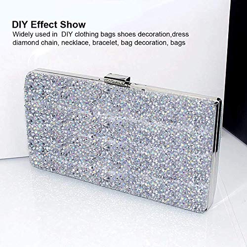 Diamantes de imitación de cristal plateado cinta brillante malla rollo bling artes manualidades decoraciones de eventos 1 yarda 3 cm de ancho (color AB) Diamantes de imitación de cristal plateado cinta brillante malla rollo bling artes manualidades decoraciones de eventos 1 yarda 3 cm de ancho (color AB)