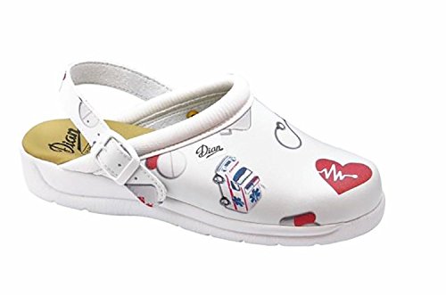 Dian Pisa estampado - zapatos hospitalarios - talla 39 - blanco Dian Pisa estampado - zapatos hospitalarios - talla 39 - blanco