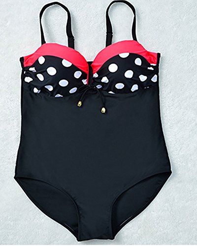 DianShao Mujer Vintage Punto Bikini Empalme Tallas Grandes BaƱadores Traje De BaƱo Rojo 50 DianShao Mujer Vintage Punto Bikini Empalme Tallas Grandes BaƱadores Traje De BaƱo Rojo 50