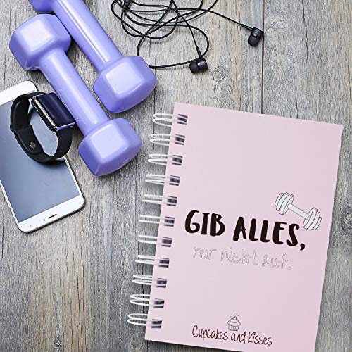 Diario de entrenamiento para mujeres para gimnasio, culturismo y cardio de Cupcakes & Kisses, 200 páginas, resistente y práctico (DIN A6) Diario de entrenamiento para mujeres para gimnasio, culturismo y cardio de Cupcakes & Kisses, 200 páginas, resistente y práctico (DIN A6)