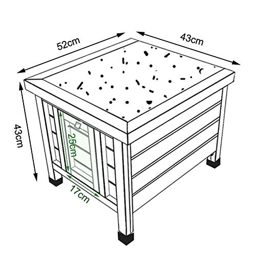 Dibea Conejera de Madera caseta Exterior para Mascotas pequeñas cobertizo 43x43x52 cm