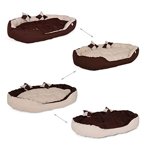 Dibea DB001, Cama para Perros (en Tejido Oxford) (110x80x23 cm, Dimensiones Exteriores, marrón/Beige)